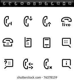 phone service and  live chat - simple line icons