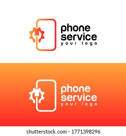 phone service logo design creative and modern logotype vector template