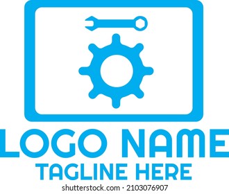 phone service logo and illustration