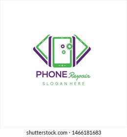 phone service logo, Rhone Repair, simple, concept, logo template - Vector 