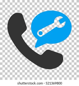 Phone Service Message icon. Vector pictogram style is a flat bicolor symbol, blue and gray colors, chess transparent background. Designed for software and web interface toolbars and menus.