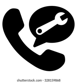 Phone Service Message vector icon. Style is flat symbol, black color, rounded angles, white background.