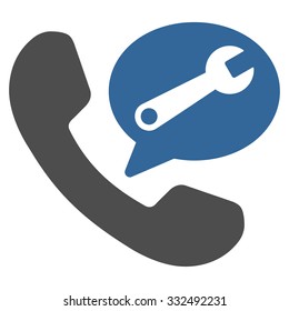 Phone Service Message vector icon. Style is bicolor flat symbol, cobalt and gray colors, rounded angles, white background.