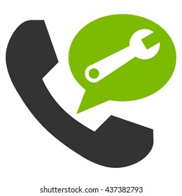 Phone Service Message vector icon. Style is bicolor flat icon symbol, eco green and gray colors, white background.