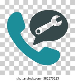 Phone Service Message vector pictograph. Illustration style is a flat iconic bicolor soft blue symbol on a transparent background.