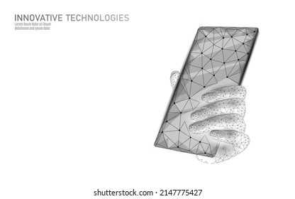 Phone service repair help business concept. Hand care mobile smartphone broken screen. Software error bug data lost. 3D virus attack information security alert vector illustration