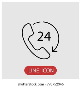 Phone service vector line icon.