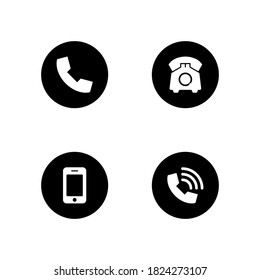 phone set icon symbol vector on white background