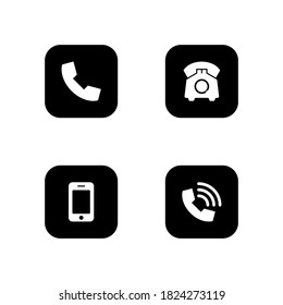 símbolo de icono conjunto de teléfono vector en fondo blanco