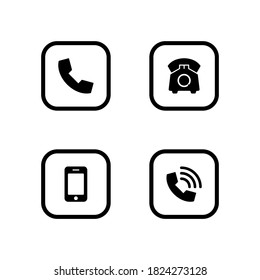 símbolo de icono conjunto de teléfono vector en fondo blanco