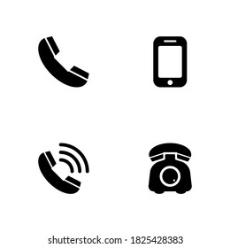 Vector de icono de conjunto de teléfono, símbolo aislado en fondo blanco