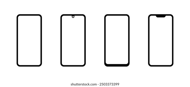 Phone set icons. Linear style. Vector icons.