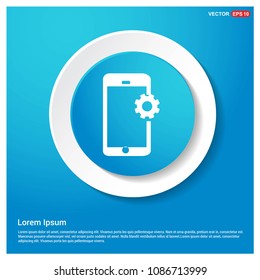 Phone with Setting icon Abstract Blue Web Sticker Button