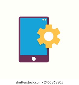 phone setting icon, isolated icon in light background, perfect for website, blog, logo, graphic design, social media, UI, mobile app