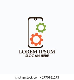 phone setting icon logo design vector template
