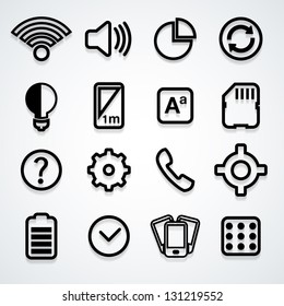 Phone setting icons set