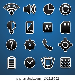 Phone setting icons set sticker