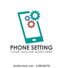 phone setting vector logo template 