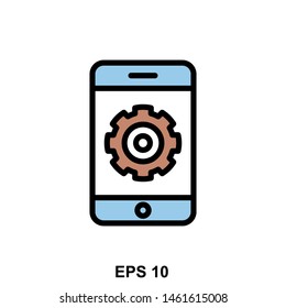 Phone settings icon on isolated background