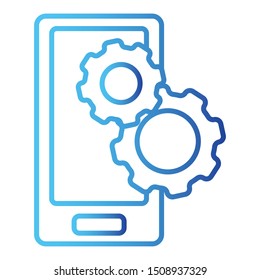 Phone Settings Icon, Vector Illustration, Business Outline