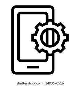 phone settings thin line vector icon
