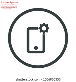 Phone settings vector icon 10 eps , Lorem ipsum Flat design