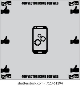 Phone settings vector icon