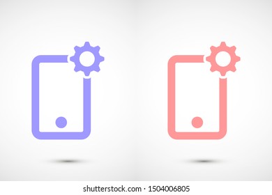Phone settings vector icon. Phone repair icon. Mobile Phone icon. Cell phone icon eps10. flat design