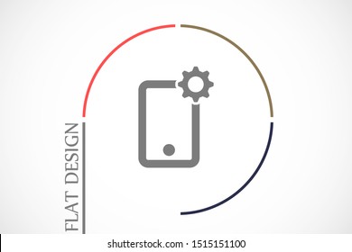 Phone settings vector icon. Phone repair icon. Mobile Phone icon. Cell phone icon eps10. flat design