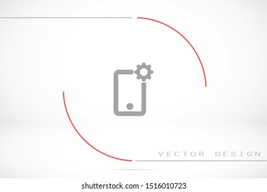 Phone settings vector icon. Phone repair icon. Mobile Phone icon. Cell phone icon eps10. flat design