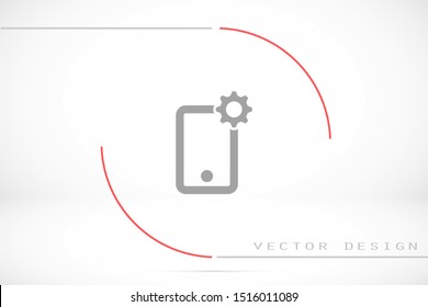 Phone settings vector icon. Phone repair icon. Mobile Phone icon. Cell phone icon eps10. flat design