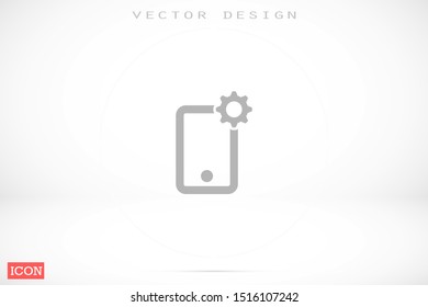 Phone settings vector icon. Phone repair icon. Mobile Phone icon. Cell phone icon eps10. flat design