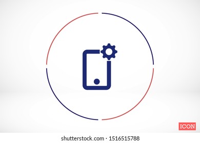Phone settings vector icon. Phone repair icon. Mobile Phone icon. Cell phone icon eps10. flat design