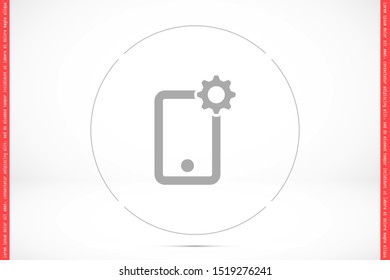 Phone settings vector icon. Phone repair icon. Mobile Phone icon. Cell phone icon eps10. flat design