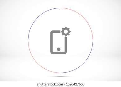 Phone settings vector icon. Phone repair icon. Mobile Phone icon. Cell phone icon eps10. flat design