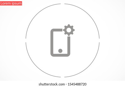 Phone settings vector icon. Phone repair icon. Mobile Phone icon. Cell phone icon eps10. flat design