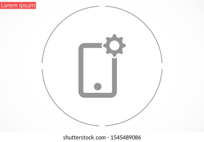Phone settings vector icon. Phone repair icon. Mobile Phone icon. Cell phone icon eps10. flat design