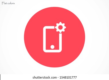 Phone settings vector icon. Phone repair icon. Mobile Phone icon. Cell phone icon eps10. flat design