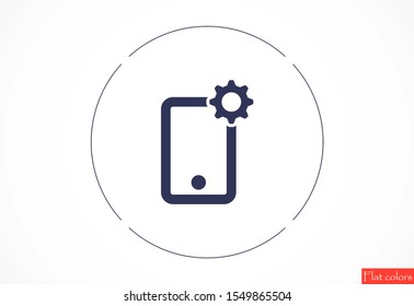Phone settings vector icon. Phone repair icon. Mobile Phone icon. Cell phone icon eps10. flat design
