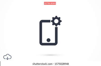Phone settings vector icon. Phone repair icon. Mobile Phone icon. Cell phone icon eps10. flat design