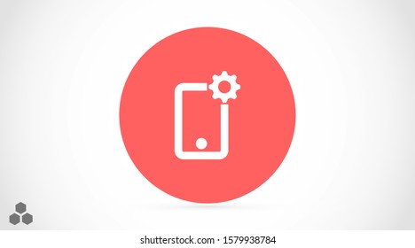Phone settings vector icon. Phone repair icon. Mobile Phone icon. Cell phone icon eps10. flat design