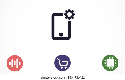 Phone settings vector icon. Phone repair icon. Mobile Phone icon. Cell phone icon eps10. flat design