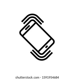 phone shake icon in outline style on white background