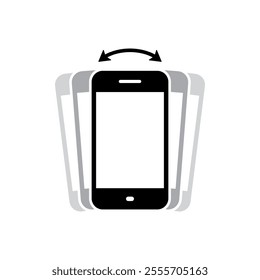 Phone shaking icon isolated on white background. Cellphone vibration sign symbol. Smartphone shake concept