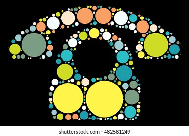 phone shape vector design by color point