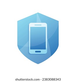 Phone Shield Logo Design Template on white background