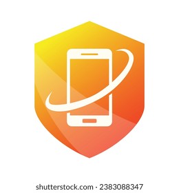 Phone Shield Logo Design Template on white background