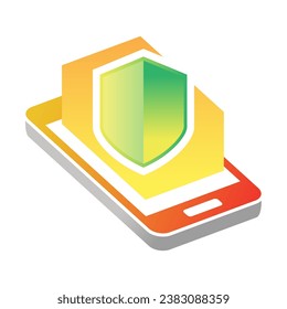 Phone Shield Logo Design Template on white background