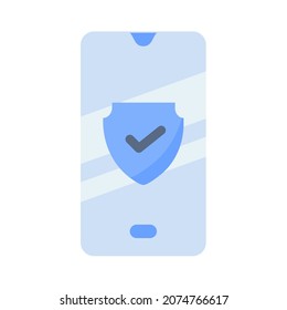 phone shield security protected single isolated icon with flat style