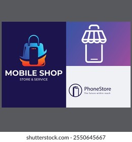 Phone Shop logo designs, Mobile Phone shop logo vector.